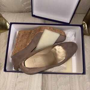 Stuart Weitzman Women's Haze Suede Corkswoon Wedge Heels